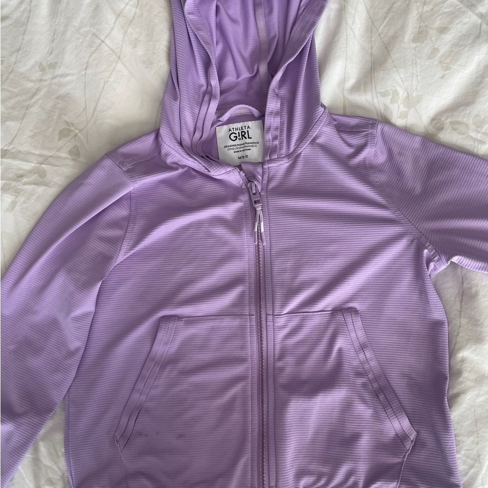 Athleta Girl Lavender Hooded Zip Jacket